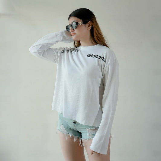 TIDAL TIGER White Waffle Oversized Tee